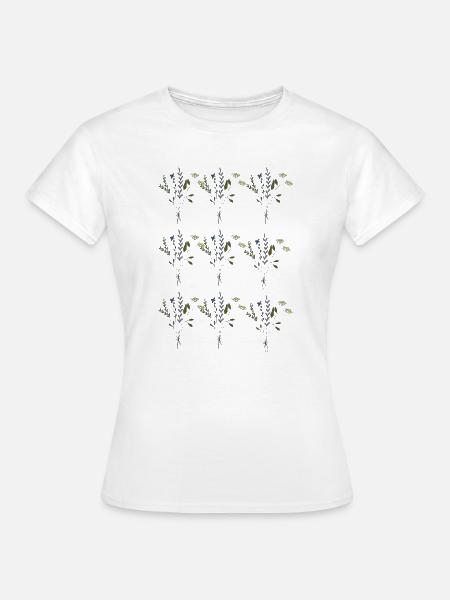 blumenwiesen muster - Frauen T-Shirt - Weiß