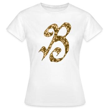 B / Initiale - T-shirt Femme - blanc - Devant - AI Model Female 172 dark (172cm)