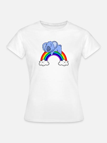 Regenbogen Koala - Frauen T-Shirt - Weiß