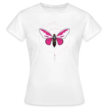 motte tattoo schmetterling pendel pink Mondphase  - Frauen T-Shirt - Weiß - Vorne - AI Model Female 172 dark (172cm)