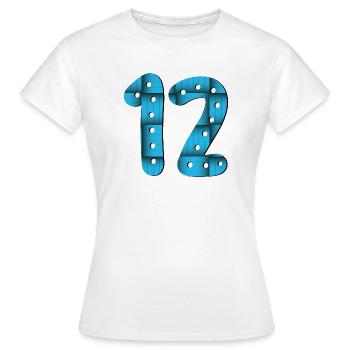 12e anniversaire - Numéro 12 - DOUZE - DOUZE ANS - T-shirt Femme - blanc - Devant - AI Model Female 172 dark (172cm)