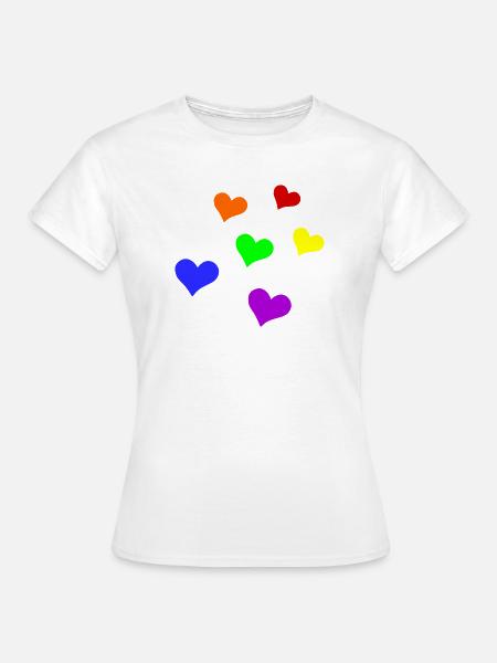 LGBT-Herzen - Frauen T-Shirt - Weiß