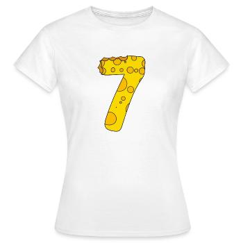 Zahl 7 Ziffer Käse - Frauen T-Shirt - Weiß - Vorne - AI Model Female 172 dark (172cm)