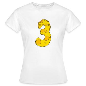 Zahl 3 Ziffer Käse - Frauen T-Shirt - Weiß - Vorne - AI Model Female 172 dark (172cm)