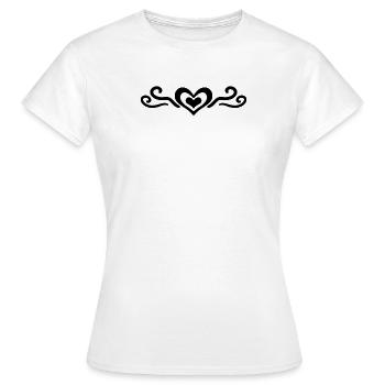 Herz Dekoration Geschenk - Frauen T-Shirt - Weiß - Vorne - AI Model Female 172 dark (172cm)