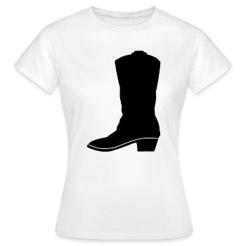 Botte western cowboy - T-shirt Femme - blanc - Devant - AI Model Female 172 dark (172cm)