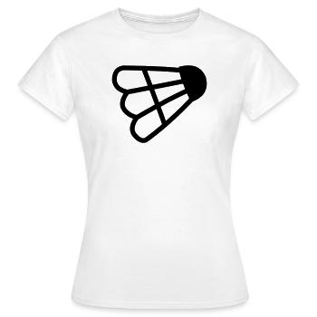 Badminton einfaches Shuttle-Logo - Frauen T-Shirt - Weiß - Vorne - AI Model Female 172 dark (172cm)