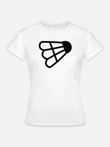 Badminton einfaches Shuttle-Logo - Frauen T-Shirt - Weiß