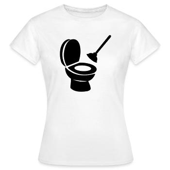Toilette mit Entblocker - Frauen T-Shirt - Weiß - Vorne - AI Model Female 172 dark (172cm)