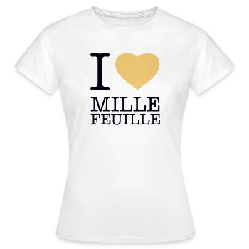 J’ADORE MILLE-FEUILLE - T-shirt Femme - blanc - Devant - AI Model Female 172 dark (172cm)