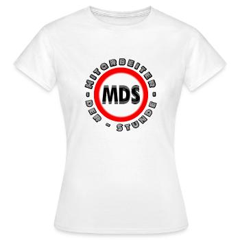 Employé de l’heure Employé du mois MDS - T-shirt Femme - blanc - Devant - AI Model Female 172 dark (172cm)