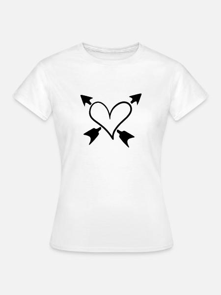 Herz Pfeile Liebe - Frauen T-Shirt - Weiß