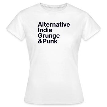 Music Style Alternative Indie Grunge Punk - Women's T-Shirt - white - Front - AI Model Female 172 dark (172cm)