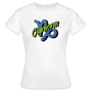 Horoscope Superstition Constellation Capricorne Dicton - T-shirt Femme - blanc - Devant - AI Model Female 172 dark (172cm)