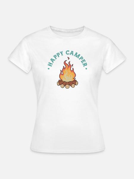 Glücklicher Camper - Frauen T-Shirt - Weiß