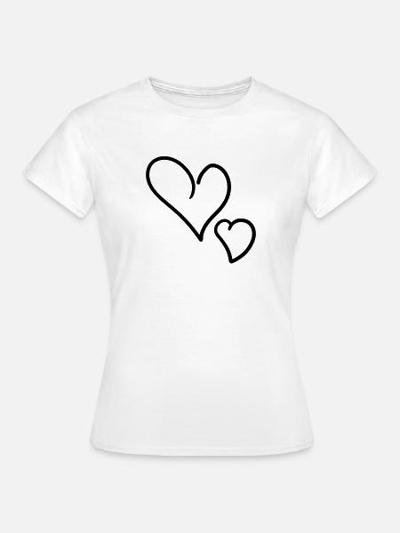 Herz Herze - Frauen T-Shirt - Weiß