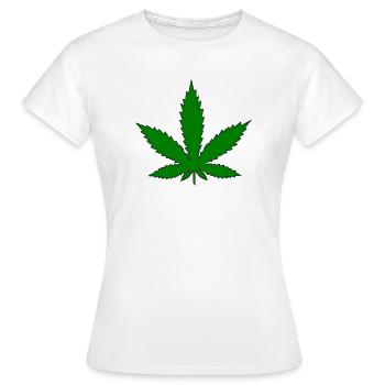 Hanfblatt - Frauen T-Shirt - Weiß - Vorne - AI Model Female 172 dark (172cm)