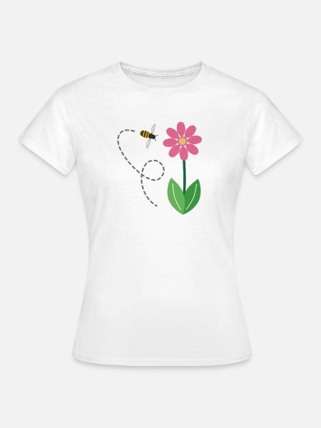 Die Blume und die Biene - Frauen T-Shirt - Weiß