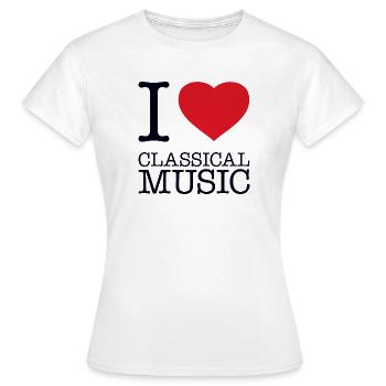 J’AIME LA MUSIQUE CLASSIQUE Klassische Musik - T-shirt Femme - blanc - Devant - AI Model Female 172 dark (172cm)