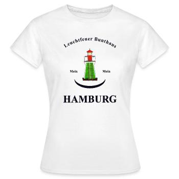 Hamburg Wahrzeichen Leuchtfeuer Bunthaus - Frauen T-Shirt - Weiß - Vorne - AI Model Female 172 dark (172cm)