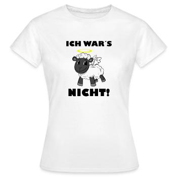 Schaf Engel - ich wars nicht - Frauen T-Shirt - Weiß - Vorne - AI Model Female 172 dark (172cm)