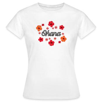 Ohana, signifie famille - T-shirt Femme - blanc - Devant - AI Model Female 172 dark (172cm)