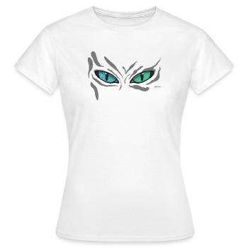 Nachtkatzenaugen Teal Blick - Frauen T-Shirt - Weiß - Vorne - AI Model Female 172 dark (172cm)