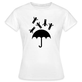 raining men - Women's T-Shirt - white - Front - AI Model Female 172 dark (172cm)