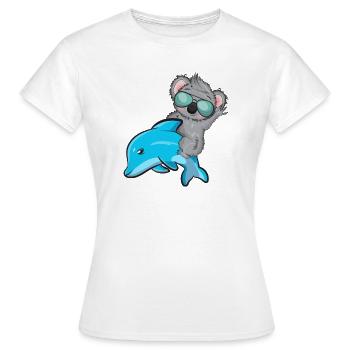 Koala et Delfin - T-shirt Femme - blanc - Devant - AI Model Female 172 dark (172cm)