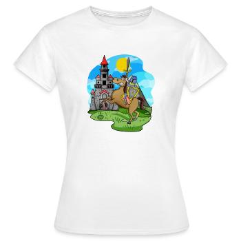 Ritter Pferd Burg für Kinder - Frauen T-Shirt - Weiß - Vorne - AI Model Female 172 dark (172cm)