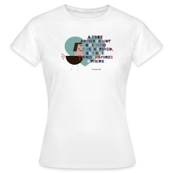 Famous Artist - Women's T-Shirt - white - Front - AI Model Female 172 dark (172cm)