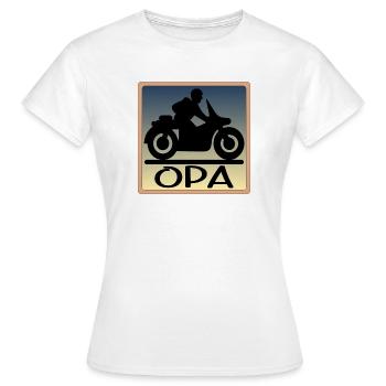 Motorrad Fahrer - OPA - VATERTAG - Frauen T-Shirt - Weiß - Vorne - AI Model Female 172 dark (172cm)