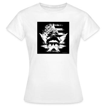 Hemp Hemp Leaves Woman Glasses American Flag - Women's T-Shirt - white - Front - AI Model Female 172 dark (172cm)