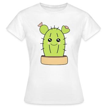 Kawaii Cactus Kawaii Chibi Kawaii Manga - T-shirt Femme - blanc - Devant - AI Model Female 172 dark (172cm)