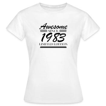 1983 - Jahrgang 1983 - Frauen T-Shirt - Weiß - Vorne - AI Model Female 172 dark (172cm)