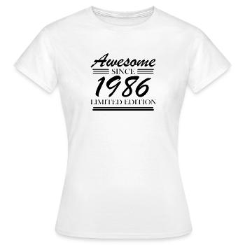 1986 - Born 1986 - Women's T-Shirt - white - Front - AI Model Female 172 dark (172cm)