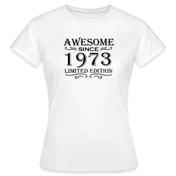 1973 - Né en 1973 - T-shirt Femme - blanc - Devant - AI Model Female 172 dark (172cm)