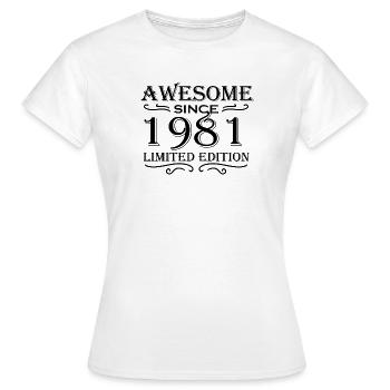 1981 - Né en 1981 - T-shirt Femme - blanc - Devant - AI Model Female 172 dark (172cm)