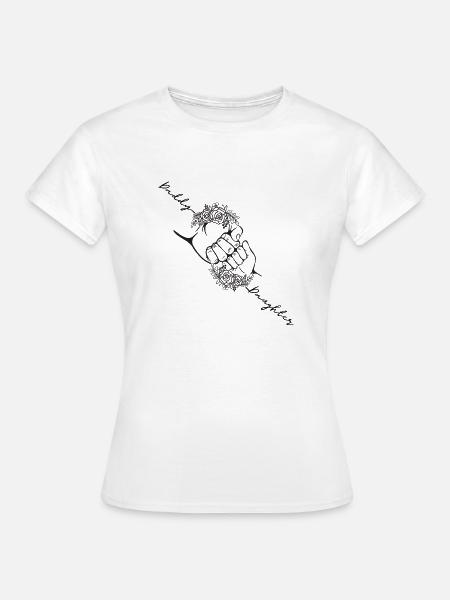 Vater Tochter passender Fauststoß, personalisiert - Frauen T-Shirt - Weiß
