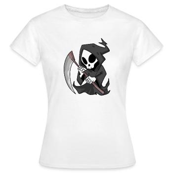 Sensenmann mit Sense - Frauen T-Shirt - Weiß - Vorne - AI Model Female 172 dark (172cm)
