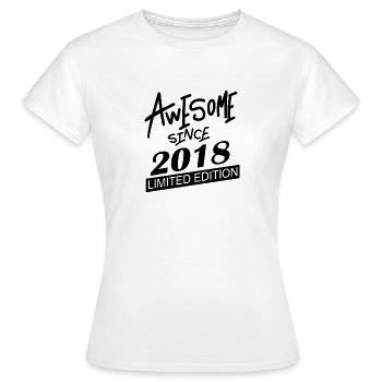 2018 - Jahrgang 2018 - Frauen T-Shirt - Weiß - Vorne - AI Model Female 172 dark (172cm)