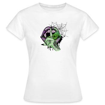 Lèvres de vampire vert - T-shirt Femme - blanc - Devant - AI Model Female 172 dark (172cm)