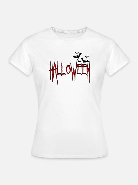 Halloween mit Fledermäusen - Frauen T-Shirt - Weiß