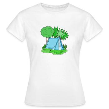 Tente bleu clair - T-shirt Femme - blanc - Devant - AI Model Female 172 dark (172cm)