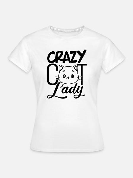 Katzenverrücktes Mädchen - Frauen T-Shirt - Weiß