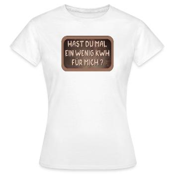 STROM KOSTEN - ENERGIE SPRÜCHE - Frauen T-Shirt - Weiß - Vorne - AI Model Female 172 dark (172cm)