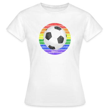 Football world championship rainbow equality - Women's T-Shirt - white - Front - AI Model Female 172 dark (172cm)
