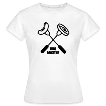 BBQ Master mit zwei gekreuzten Gabeln - Frauen T-Shirt - Weiß - Vorne - AI Model Female 172 dark (172cm)