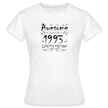 1993 - Jahrgang 1993 - Frauen T-Shirt - Weiß - Vorne - AI Model Female 172 dark (172cm)