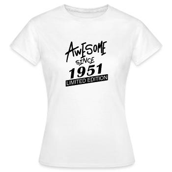 1951 - Born 1951 - Women's T-Shirt - white - Front - AI Model Female 172 dark (172cm)